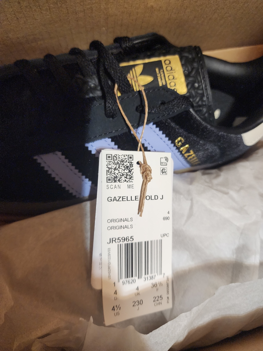 adidas Gazelle Bold  Sneakers in Black and Purple - Picture 7 of 8